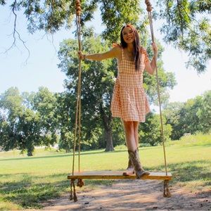 Orange gingham dress🧡
